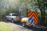 1000 Ltr Plastic Plant Watering Bowser with Chevron Board 1000 Ltr Plastic Plant Watering Bowser with Chevron Board