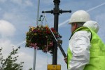 Watering Hanging Baskets Watering Hanging Baskets
